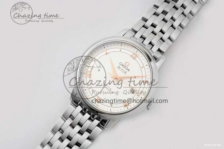 0503 Casual De Ville SS DIWF 1:1 Best Edition White Dial RG Markers on SS Bracelet MIYOTA 7847